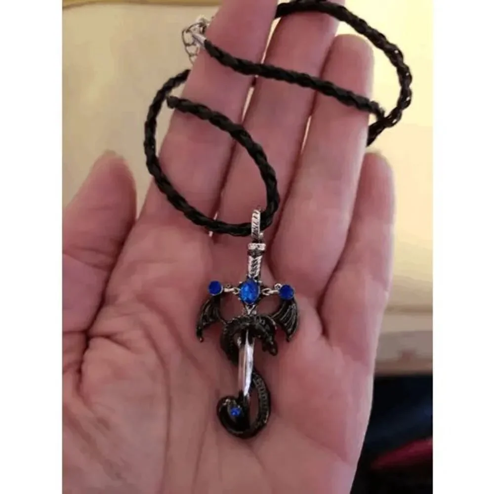 Dragon Sword Sapphire Pendant Necklace